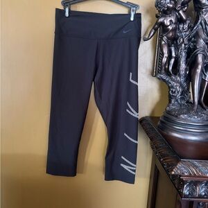 Nike Black Capri Leggings with Logo Detail